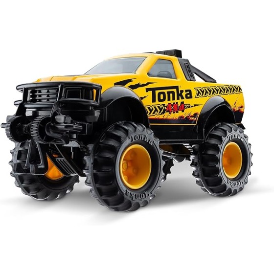 Tonka Steel Classics 4x4 Pickup Truck - Made with Steel & Sturdy Plastic, Yellow Toy Construction Truck