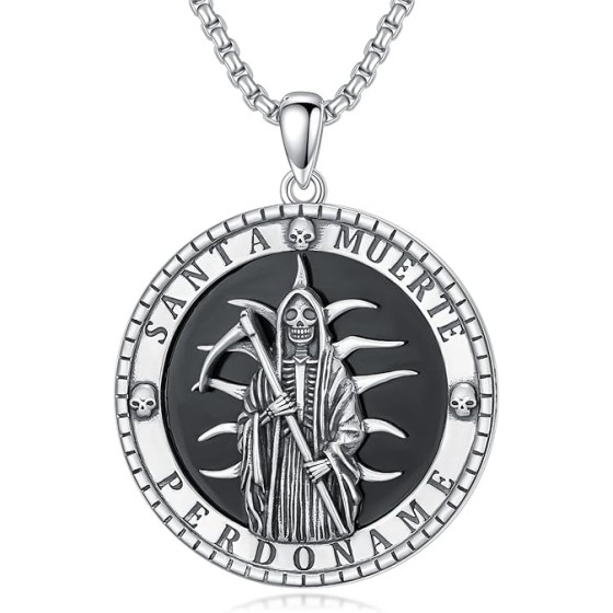 Saint Necklace 925 Sterling Silver St Necklace Amulet Pendant Jewelry Religious Gift for Men Women